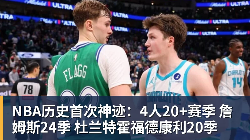篮球下注NBA历史首次神迹：4人20+赛季 詹姆斯24季 杜兰特霍福德康利20季